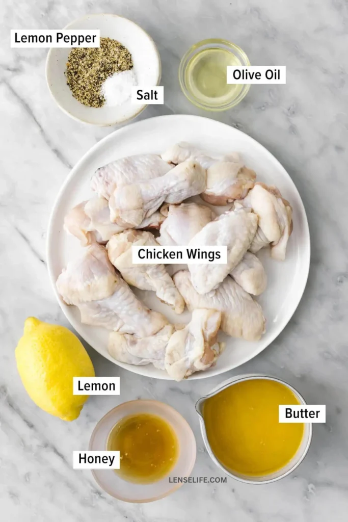 Air fryer chicken wing ingredients on the table