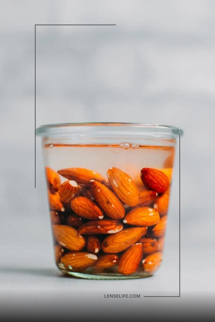 raw almonds soaked in water