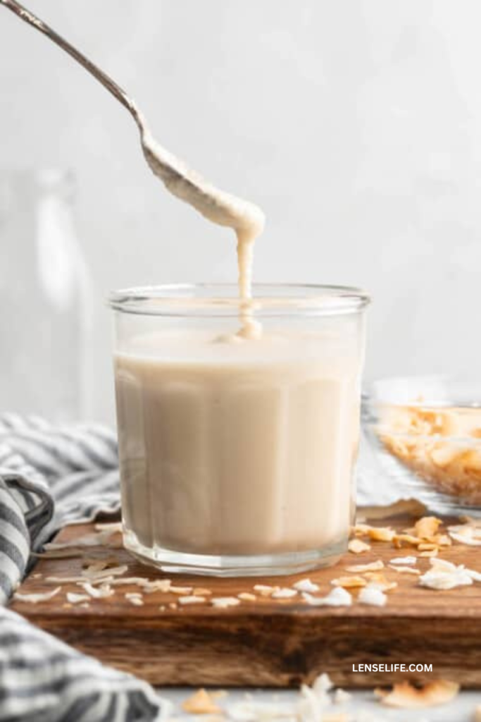 Creamy coconut butter in a glass