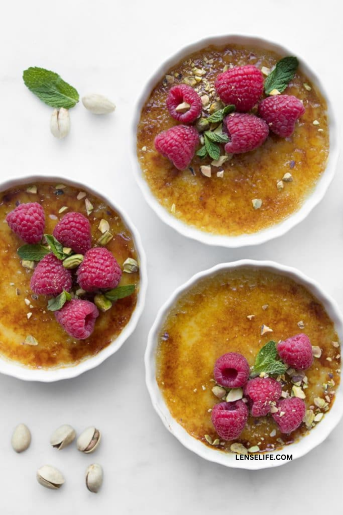 Deliciously prepared Coconut Creme Brulee in bowls