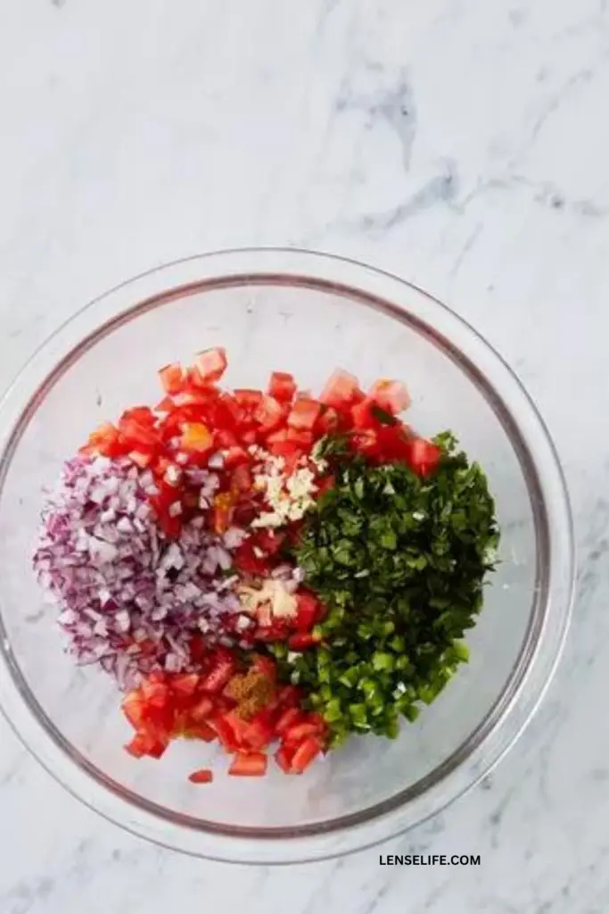 finely chopped Pico de Gallo ingredients in a bowl