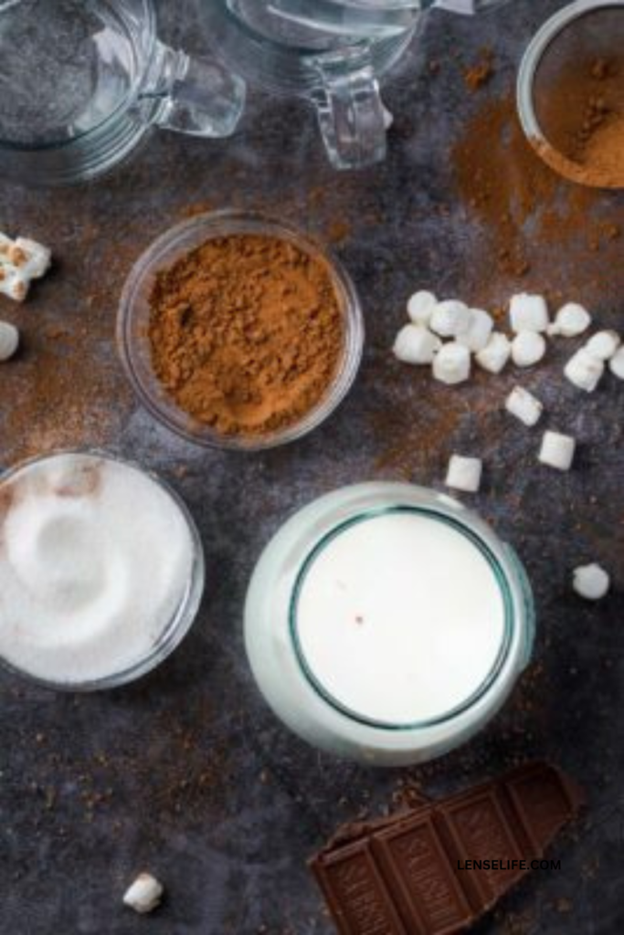hot chocolate ingredients in bowls