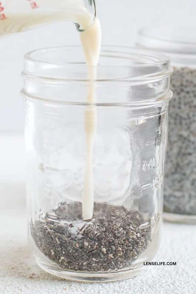 incorporating milk with chia seeds