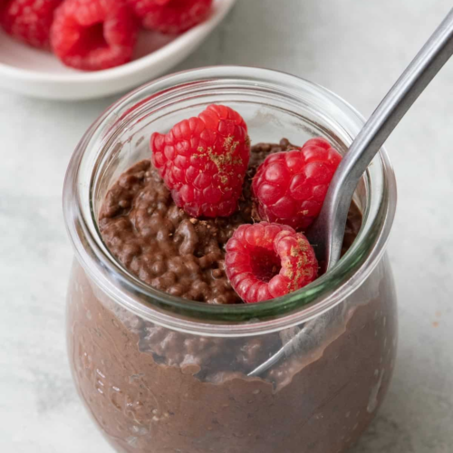 Chocolate Chia Pudding in a jar