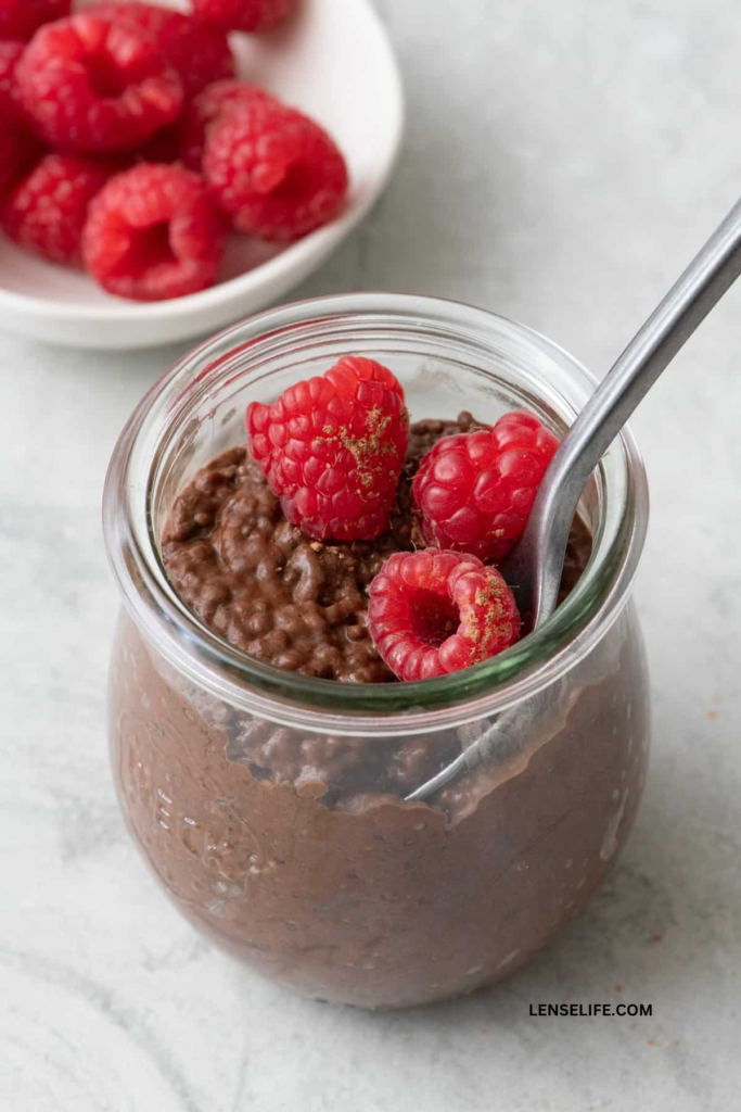 Chocolate Chia Pudding in a jar