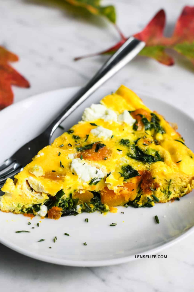 Kale and Butternut Squash Frittata served on a plate