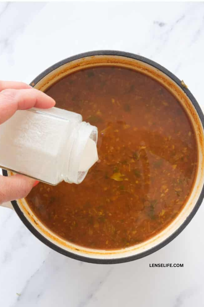 Adjusting the Consistency of lentil soup