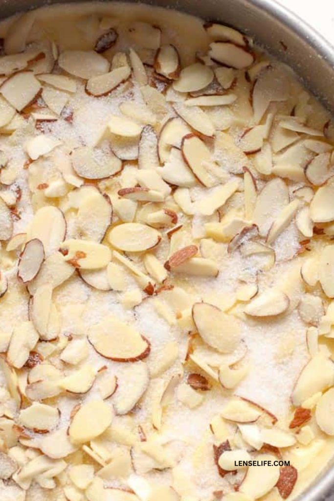 delicious almond cake in a pan