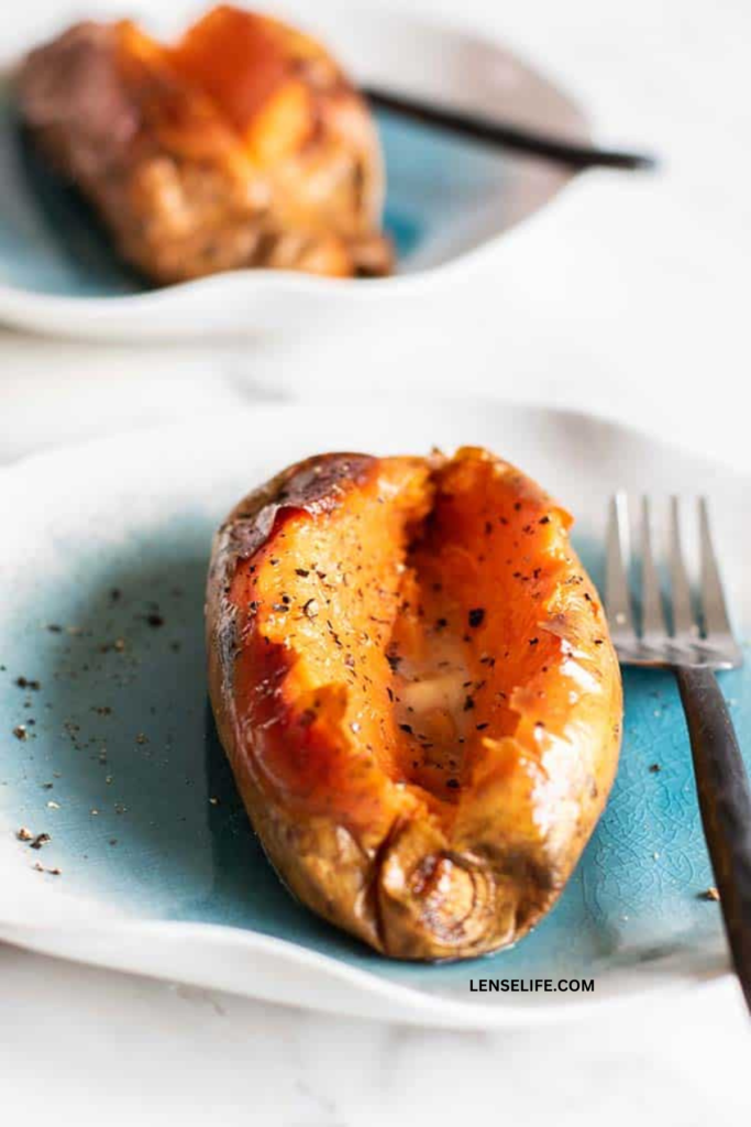 Baked Sweet Potato in a plate