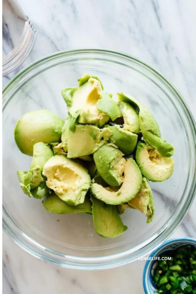 avocado chunks in a bowl