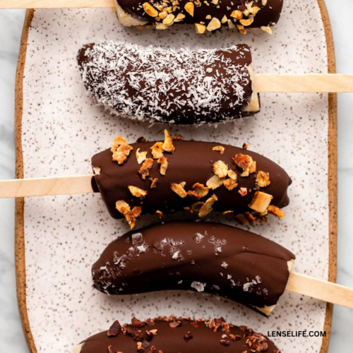 Chocolate Covered Bananas on a tray