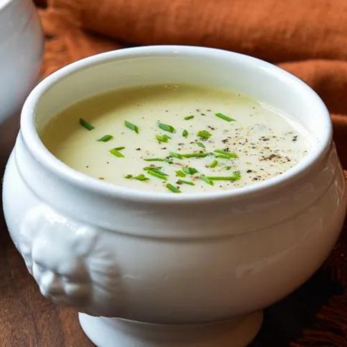 Potato Leek Soup in a bowl