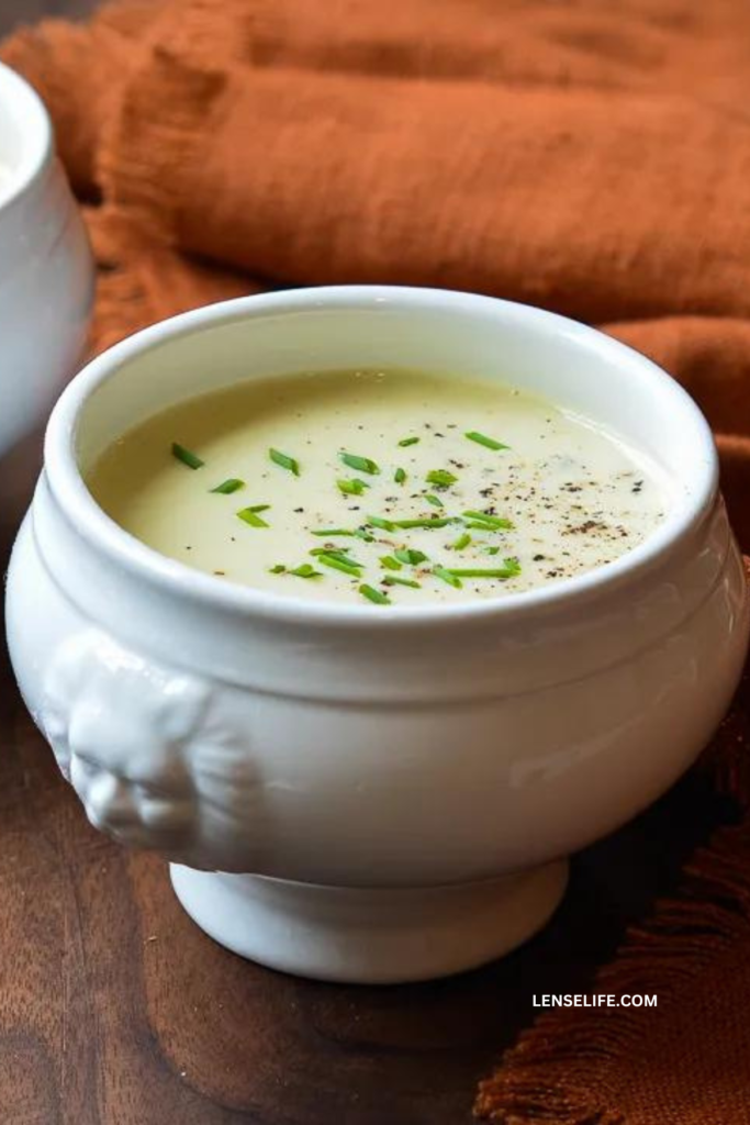 Potato Leek Soup in a bowl