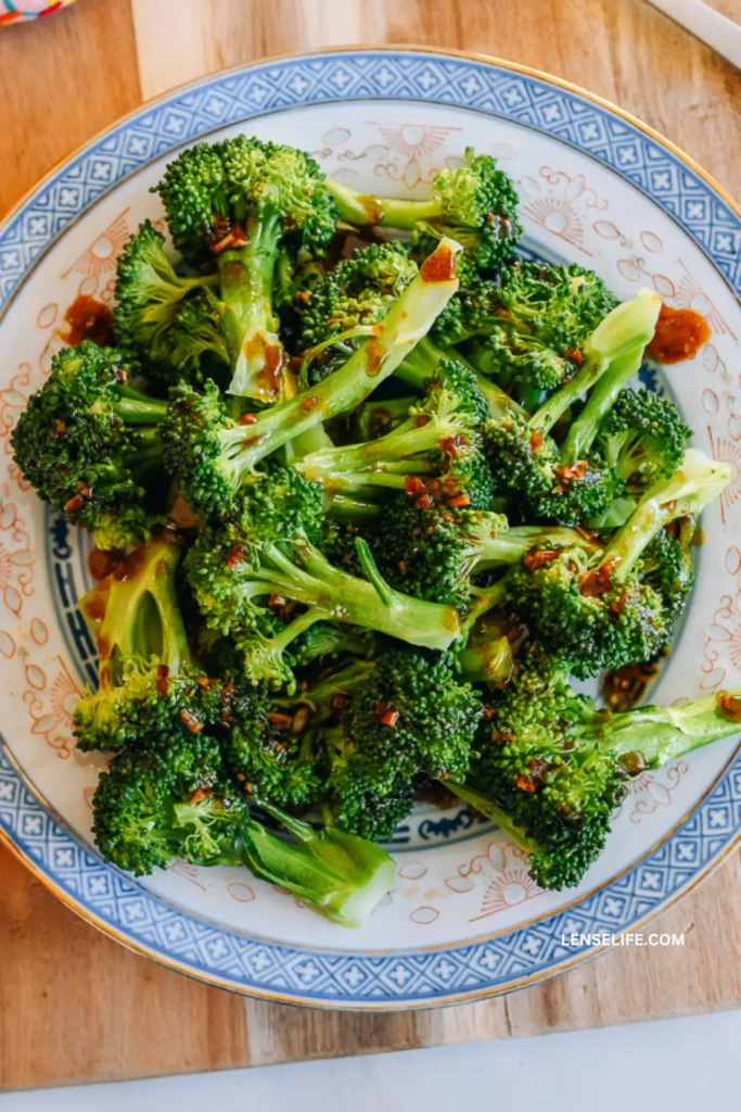 steamed broccoli in a plate