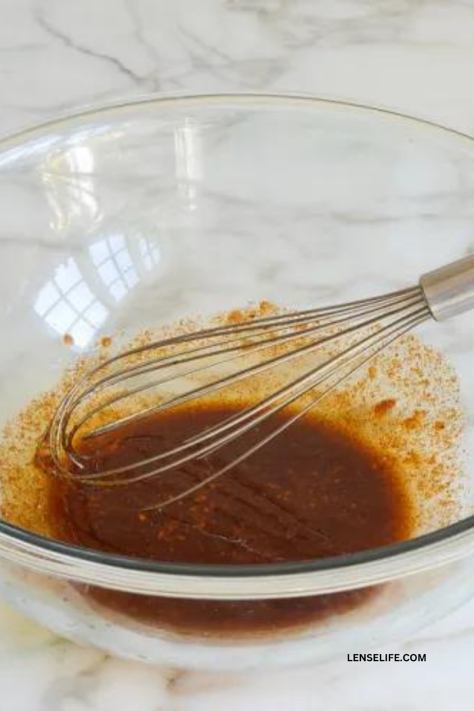 creating the marinade in a bowl