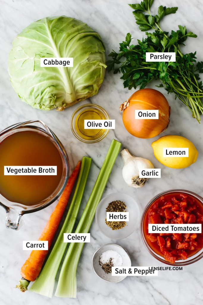 Cabbage Soup ingredients