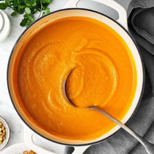 Carrot Ginger Soup in a bowl