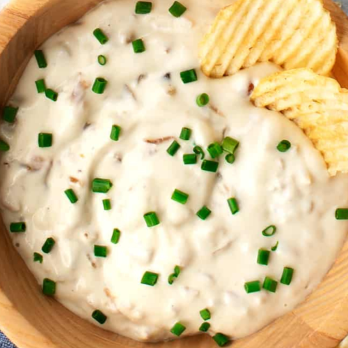 French Onion Dip in a bowl