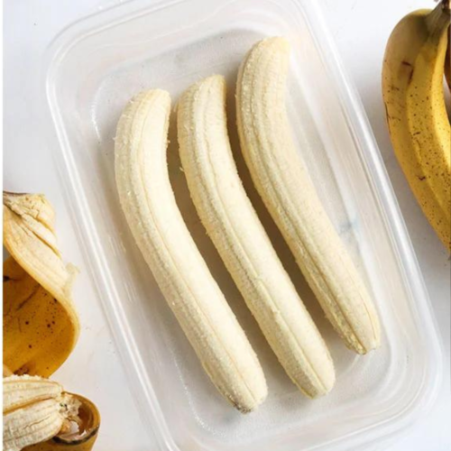 bananas in a plastic container