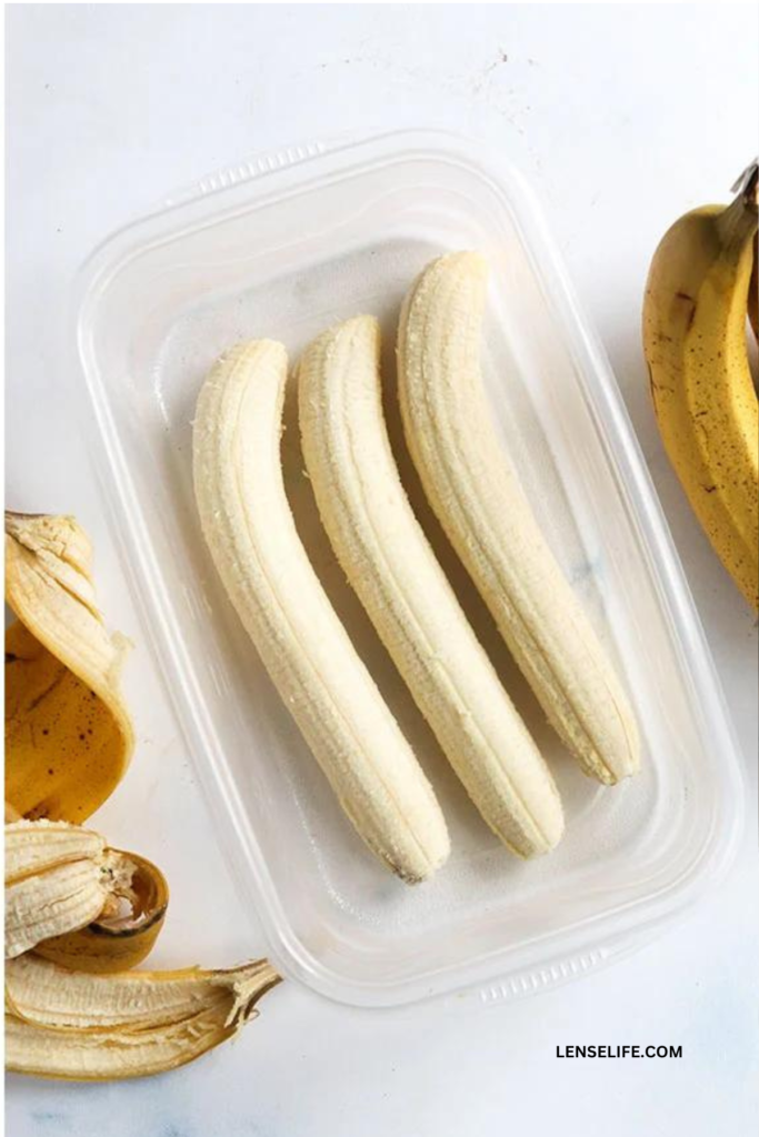 bananas in a plastic container