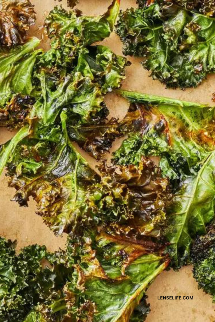 baked Kale Chips in a tray