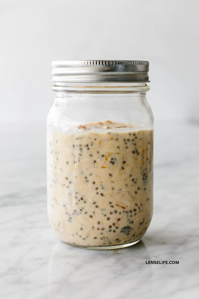 mixing Orange Creamsicle Overnight Oats ingredients together