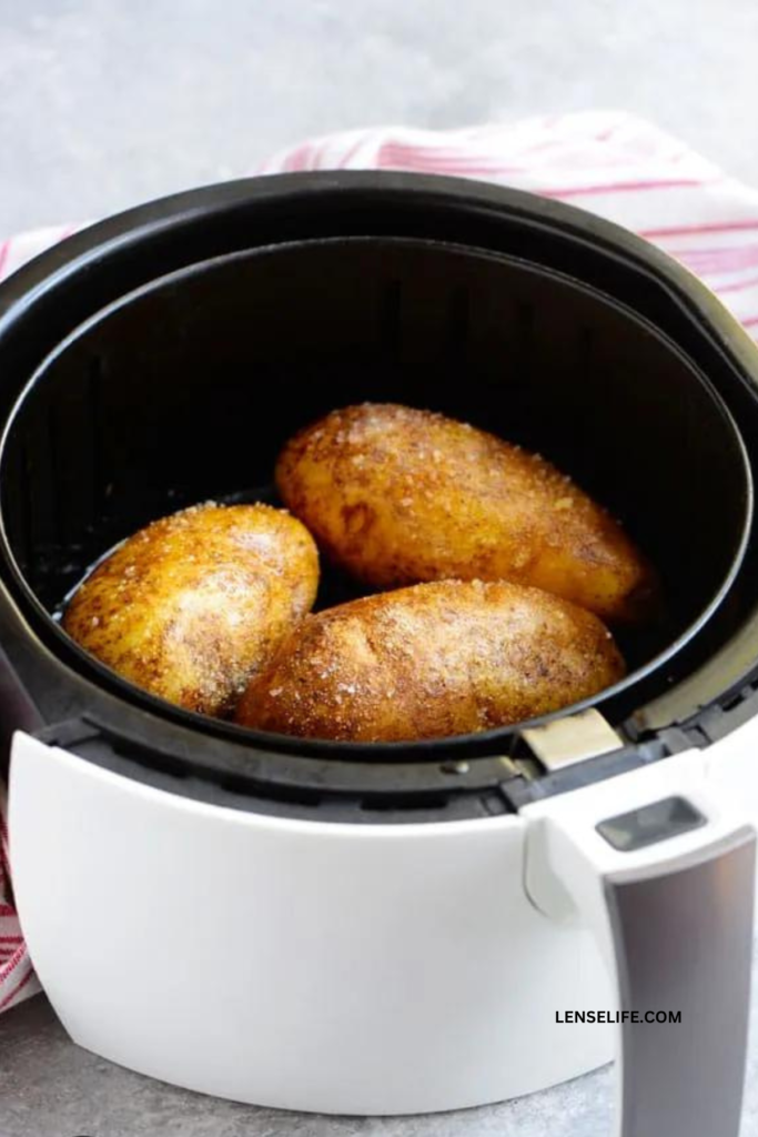 Potatoes in the air fryer basket