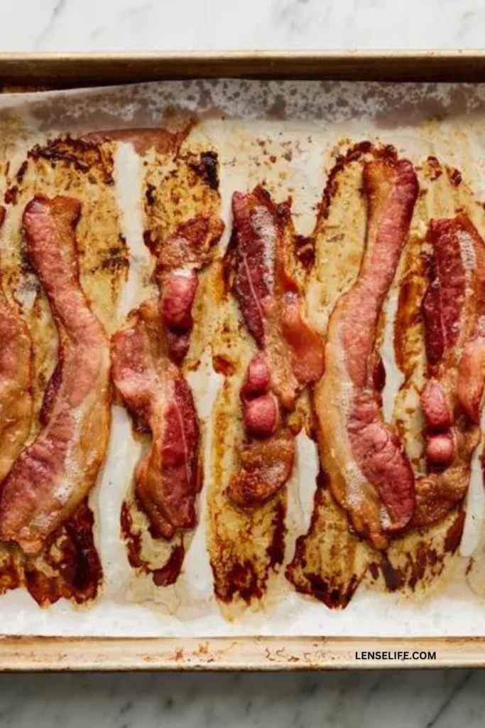 crispy bacon in a tray