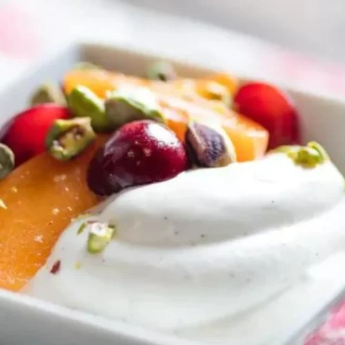 yogurt served in a bowl