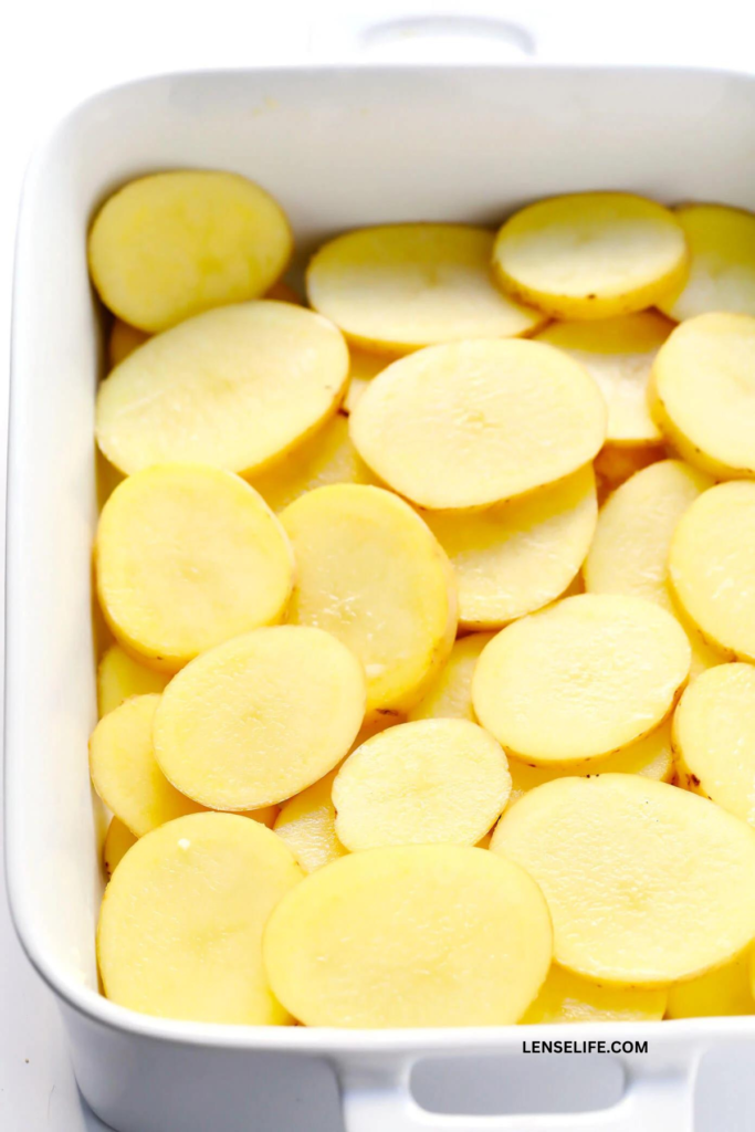 potato layers in a casserole