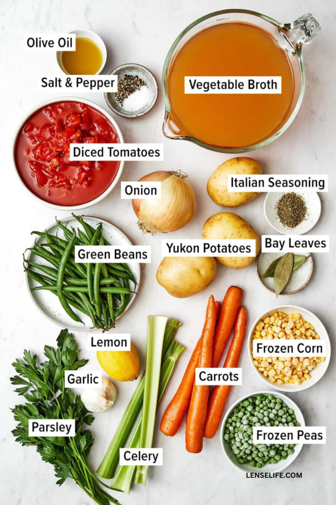 Vegetable Soup ingredients
